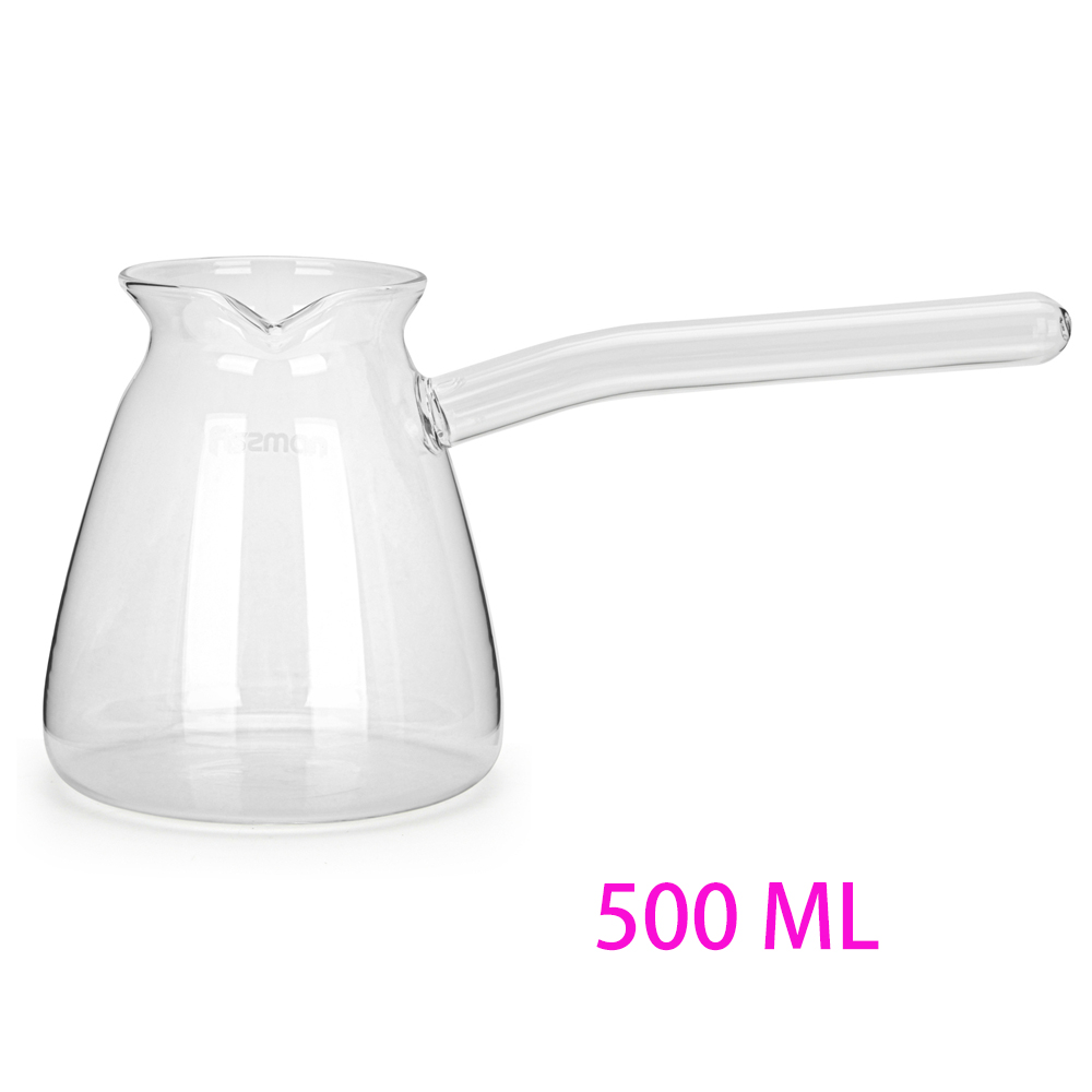Lämmönkestävä lasi turkkilainen kahvipannu 500/650ml turkki manuaalinen kahvinkeitin läpinäkyvä espresso kahvinkeitin vedenkeitin tee: 500 ml