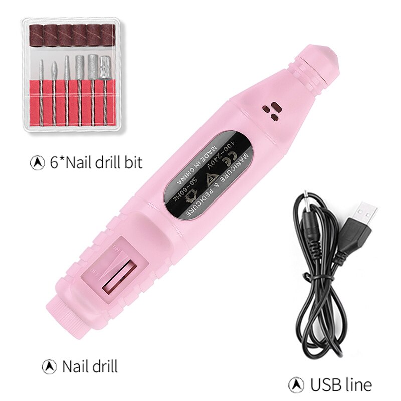 1 set elektrisk nagelborrmaskin kit manikyr maskin nagelkonst penna pedikyr nagelfil nagelkonst verktyg kit