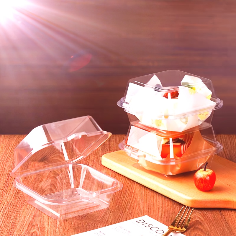 10 stuks robuuste plastic food-grade hamburgerdozen met flip-top deksel - herbruikbare hamburgercontainers geschikt voor restaurants