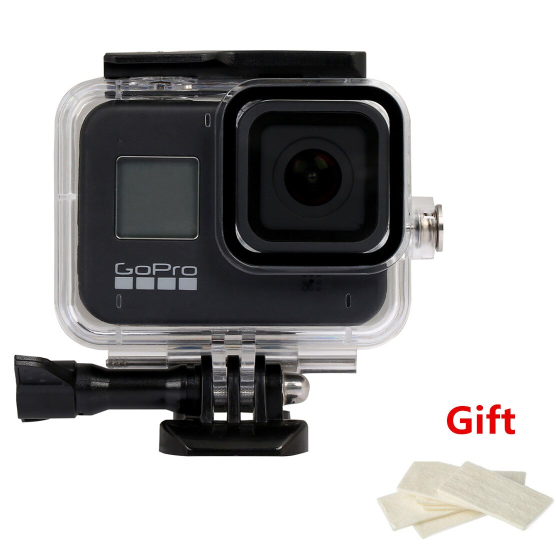 Go Pro 8 60M Waterproof Case Windshield Frame Silicone Case Diving Filter Bag For Gopro Hero 8 Black Action Camera Accessories: Waterproof case