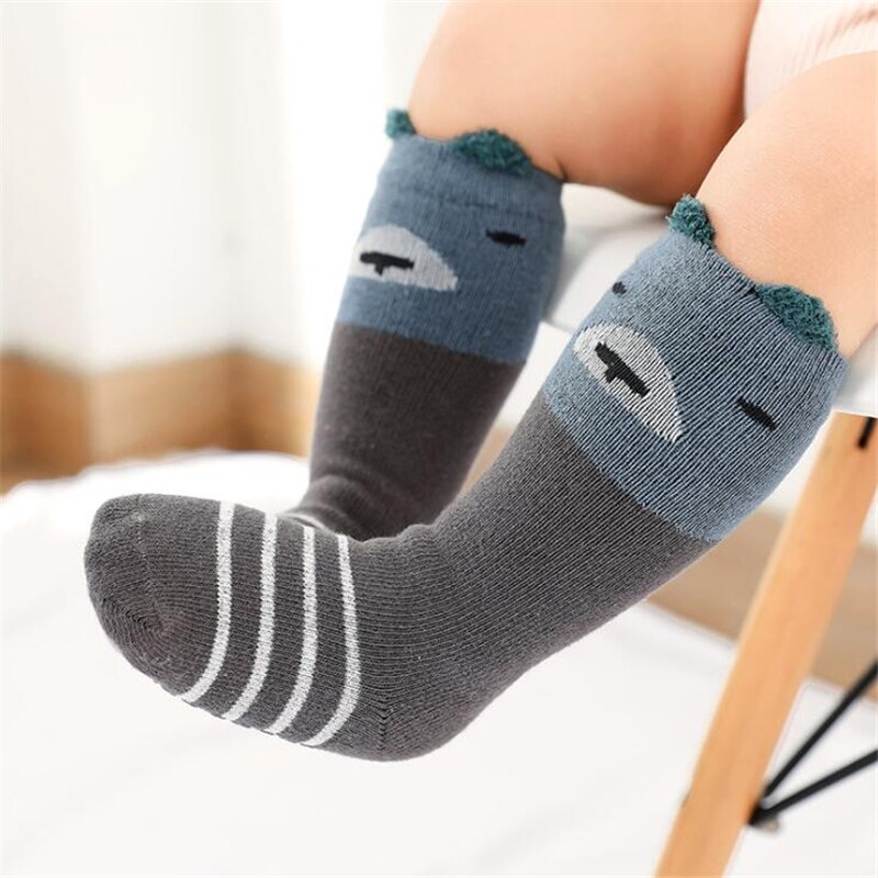 1 para 0 robić 24M Słodki lis skarpety dziecięce antypoślizgowe z uchwytami długie skarpetki bawełniane dla niemowlę dziewczynki chłopcy noworodka skarpety robić kolan 2020