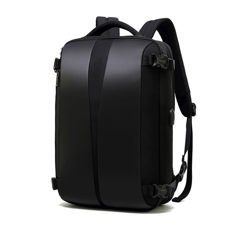 Mochila De Negocios Laptop hombre 17 Notebook hombres mochila antirrobo masculino paquete trasero cargador USB negro bolsa de viaje al aire libre mochilas escolares: Black