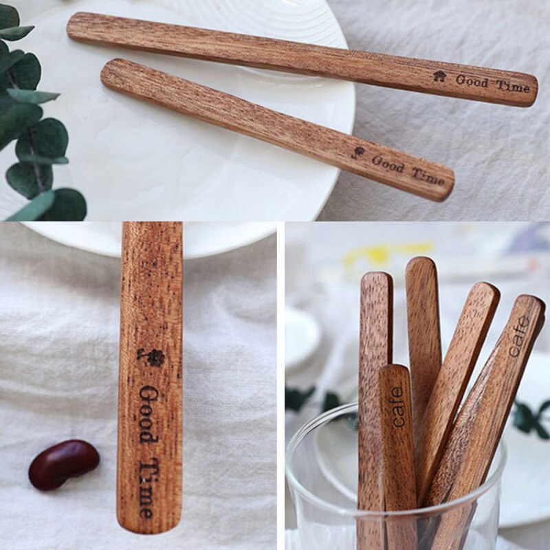 1Pcs Wooden Handmade Stirring Stick Long Handle Tea Pot Coffee Stirring Sticks Wood Stirrer Beverage Mixing Stirring Tool Rod