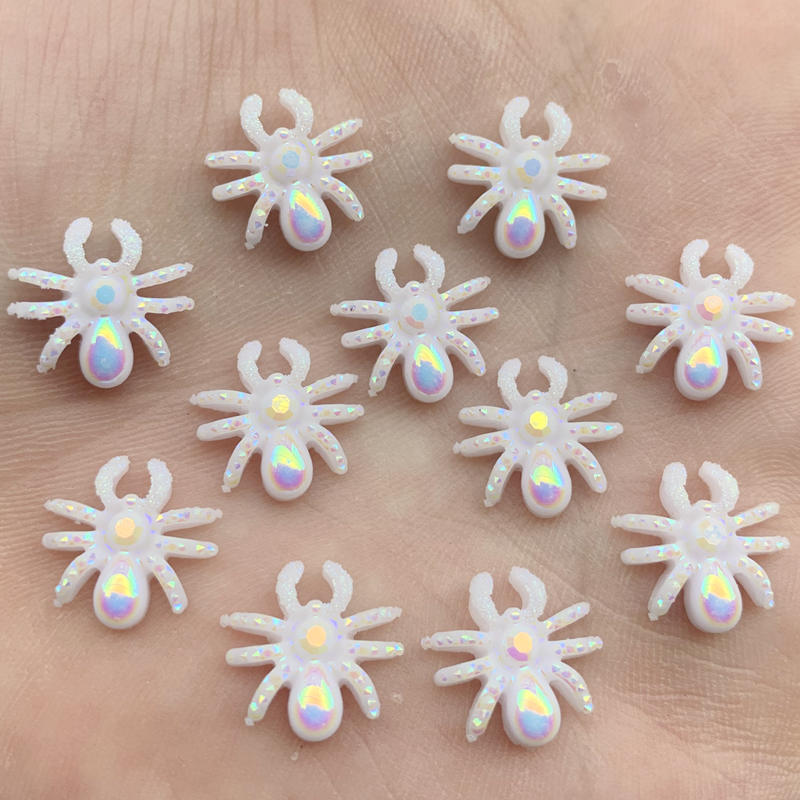 30Pcs Glitter Gold &amp; Silver &amp; Golden Rose Spider 3d Charms Sieraden Hars Diy Decoraties Stickers Oorbellen: B580