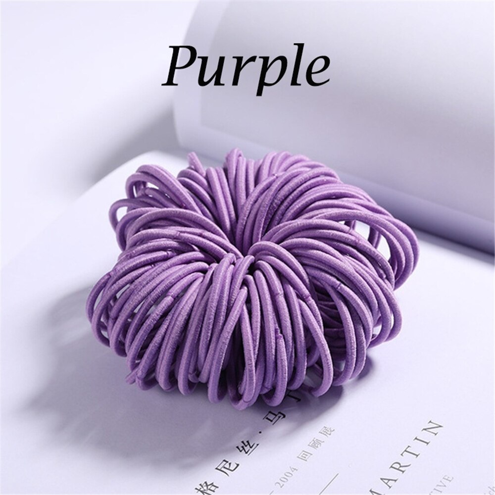100 stks/partij Meisjes Snoep Kleuren Nylon 3CM Elastiekjes Kinderen Veilig Elastische Haarbanden Paardenstaart Houder Kids Haar Accessoires