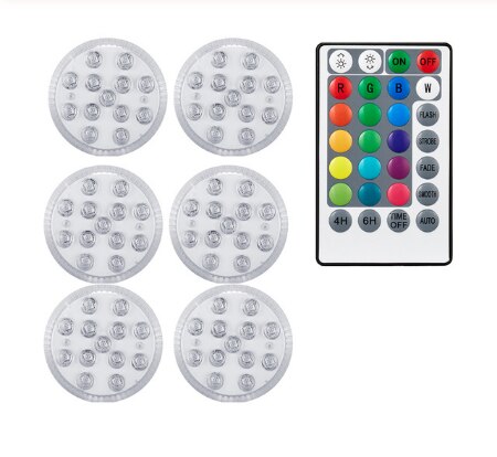 28key RF remote distance 50m Magnetic Submersible 13 Led RGB Light with Suction Cup for Fountain Pool Underwater Night Lamp: 1 controller 6 light