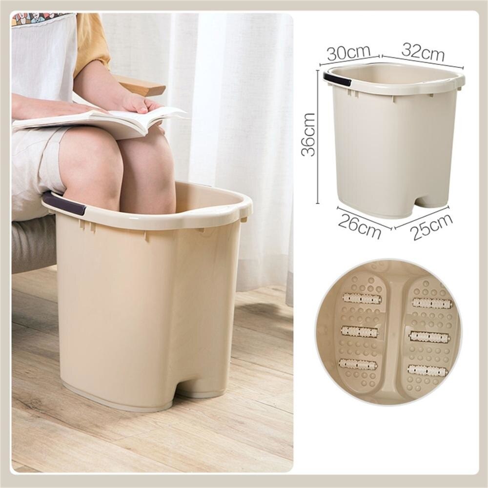 Super Large Plastic Bucket Foot Bath Bucket Bathroom Foot Tub Wash Basin Laundry Buckets Portable Water Container Pail: Light Yellow