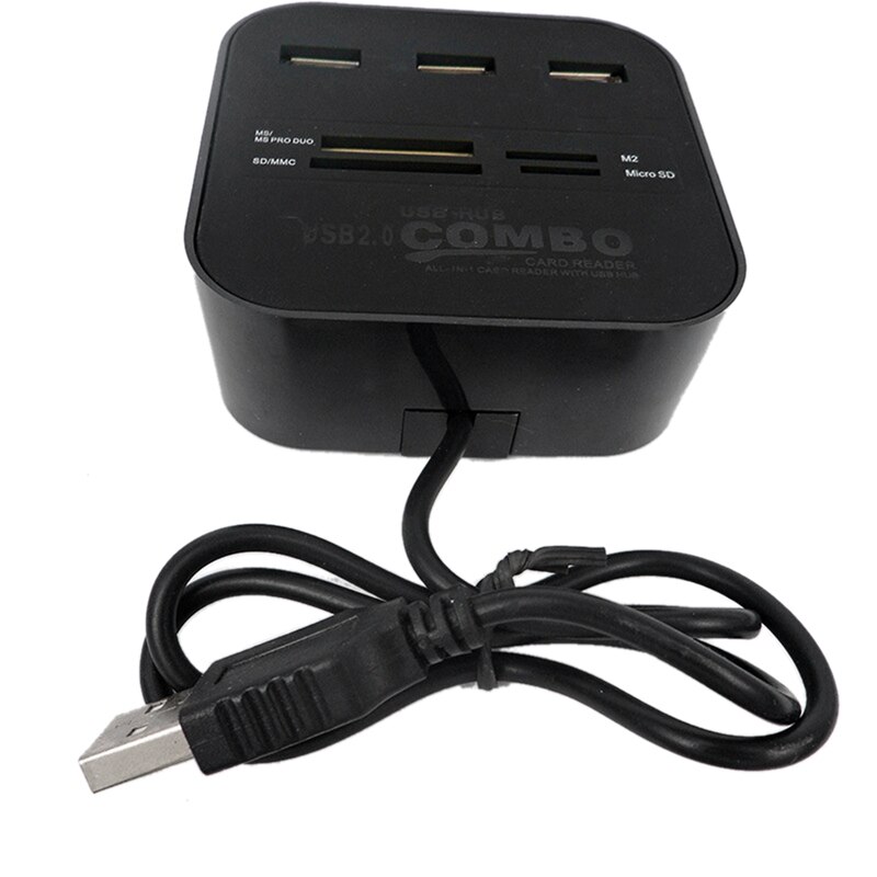 USB HUB 2,0, 3 puertos, ranura para lector de tarj... – Grandado