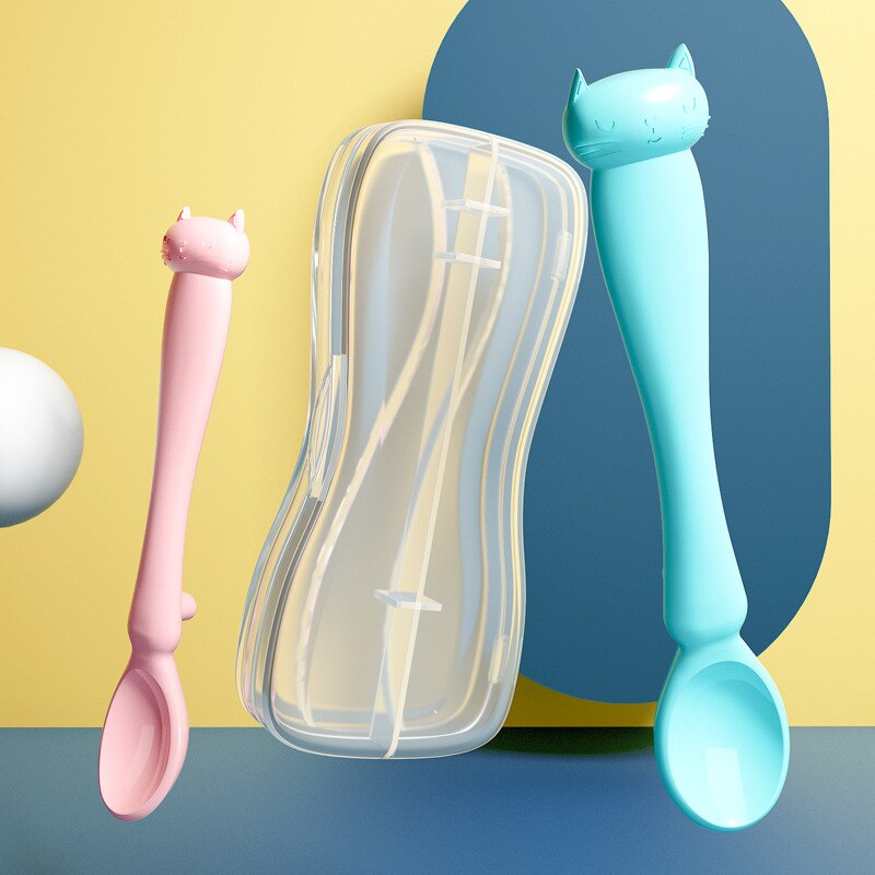2 Packs Food Grade Silicone Baby Feeding Spoons Babies Infants Toddlers Self Feeding Training Spoons Baby Utensils