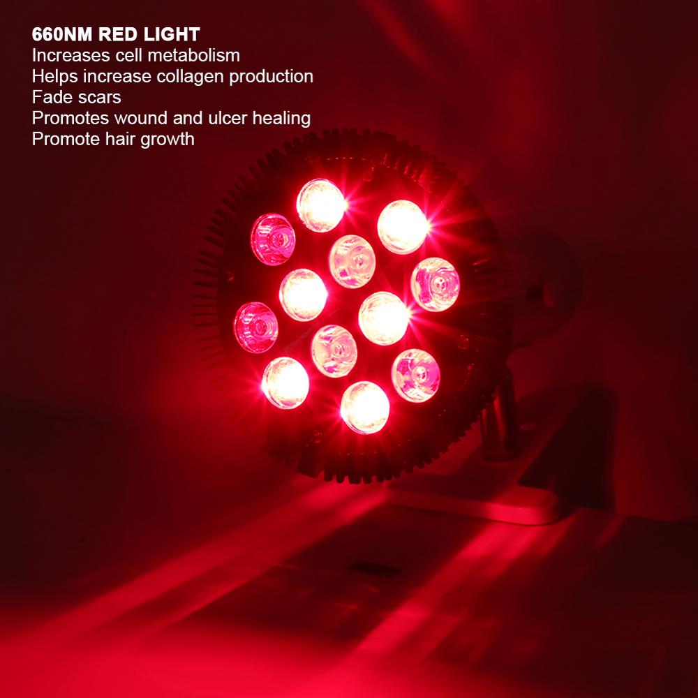 Lámpara de fisioterapia de luz roja, luz LED de 36W, temporizador, terapia de pulso infrarroja, alivio del dolor, recuperación de heridas, cuidado de la salud, enchufe estadounidense