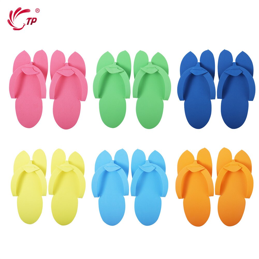 Tongs jetables en mousse de , 6 paires, pour pédicure Spa, couleurs assorties, outil de soins des pieds,