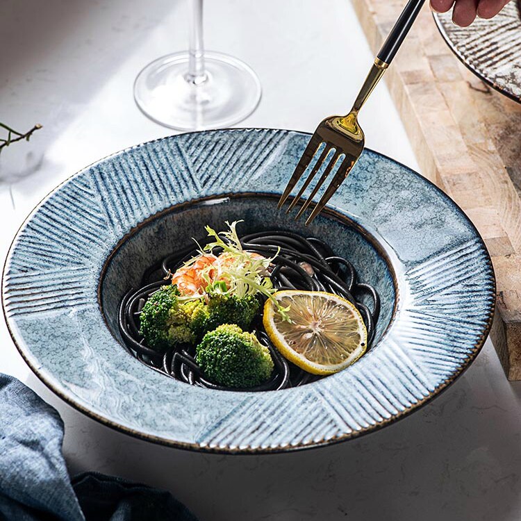 CHANSHOVA 10 cal ceramiczny kreatywny 450ml miska na makaron salaterka gruba zupa płyta osobowość chińska porcelana G327