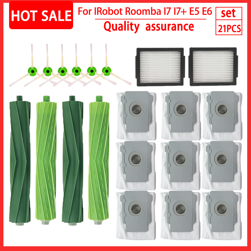 Do iRobot Roomba i7 i7 i6 i8 i3 Plus E5 E7 E&I Seria Hepa Filtr Szczotka boczna Szczotka główna Odkurzacz Akcesoria zamienne: Beżowy