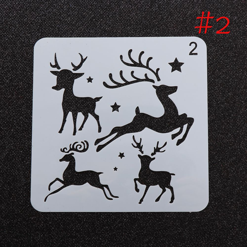 Plantillas huecas de Navidad para pintura de pared, álbum de sellos para estampado de álbum, tarjeta de papel en relieve decorativa, plantilla de flores: Verde claro
