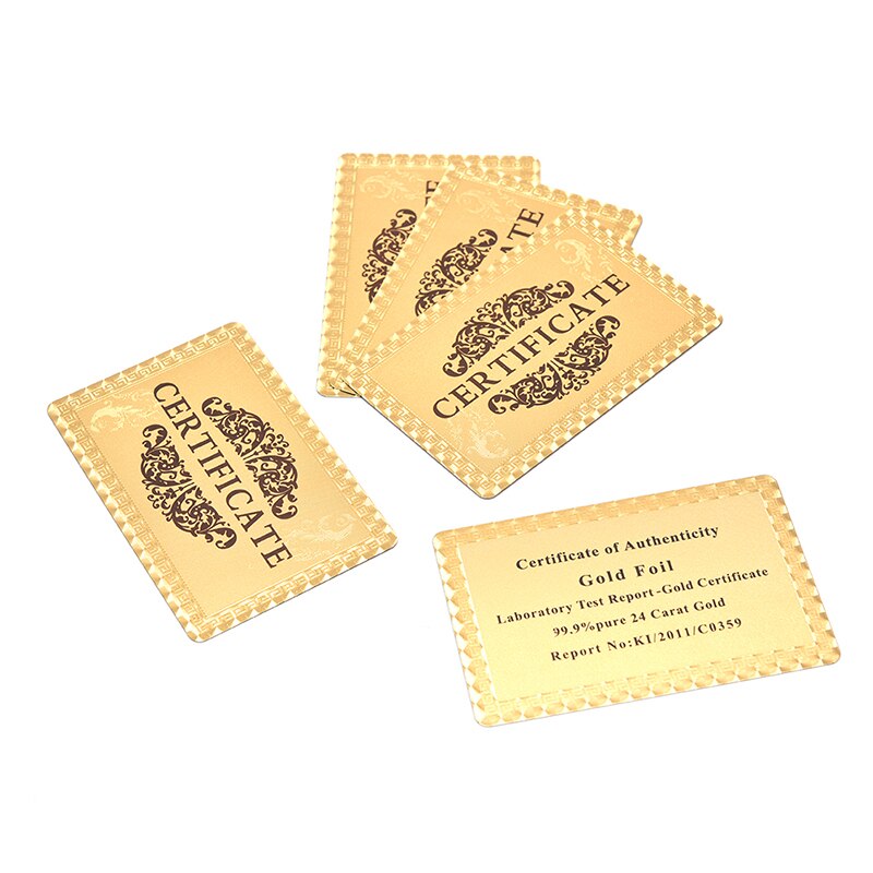 Authentic Certificate 1pc Certificates 24K Gold Foil Certification Collection Card Nameplate For And Collection