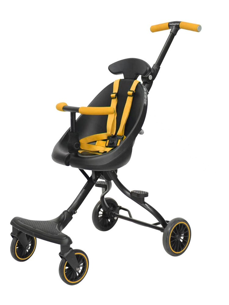 Baby Stroller Trolley Car trolley Folding Baby Carriage Buggy Lightweight Pram Stroller: yellow