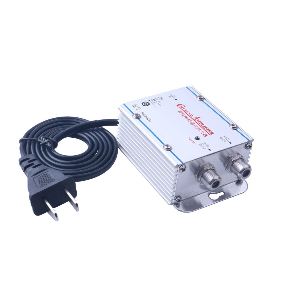 2 Weg Catv Signaal Versterker Tv Antenne Splitter Booster 220V Catv Vcr Thuis Tv Apparatuur 45Mhz Tot 860 mhz