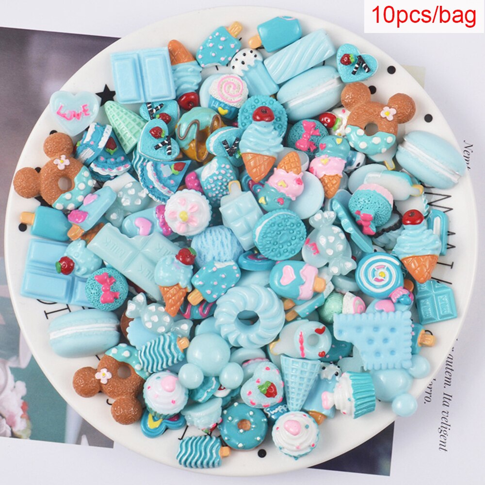 DIY Chocolate Sprinkles Charms For Slime Polymer Filler Addition Slime Accessories Toys Lizun Modeling Clay Kit For kids: Blue