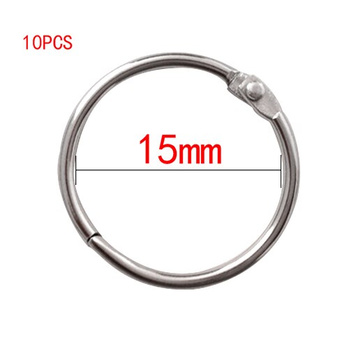 Metal 2/3/5/10Pcs Metal Ring Binder 15 - 80mm DIY Albums Loose-leaf Book Hoops Opening Office Binding Supplie Photo Album: 15mm