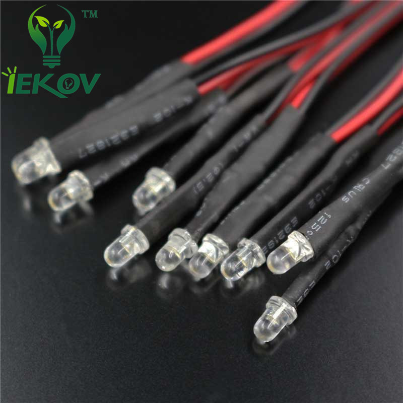 20 stks LED 3mm LED UV Purple DIODE 9-12 v Pre-Wired Weerstand Emitting Diod Ronde DC 20 cm Pre Wired LedS Lamp Licht DIY