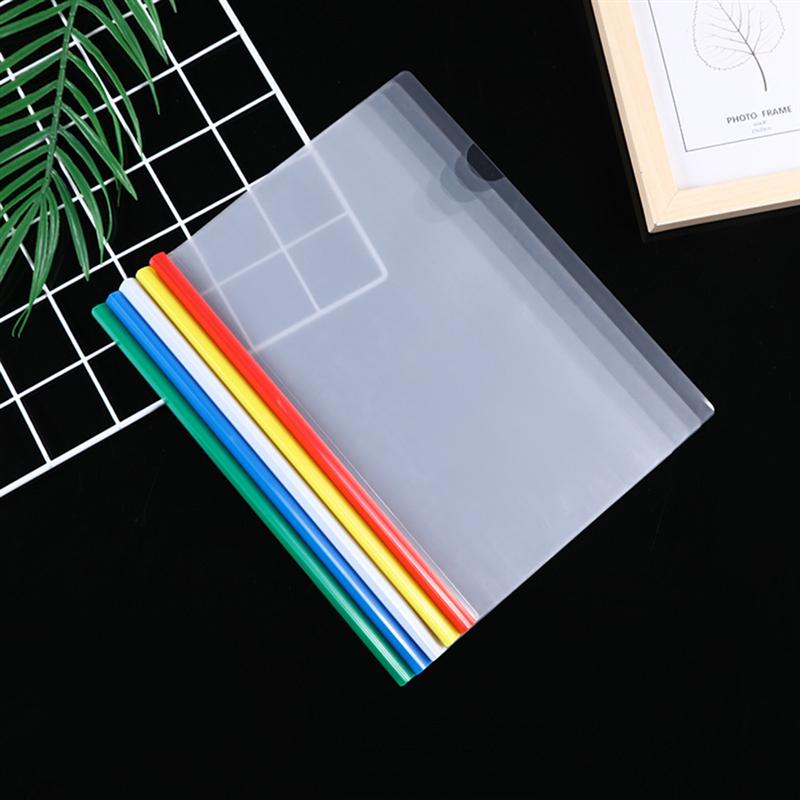 20pcs Sliding Bar File Clamps Transparent Plastic File Folders A4 Paper Organizer Report Contract File Holder for School Office
