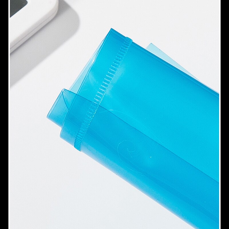 A4 Snap Button File Bag Transparent Color Plastic Office Information Bag File Bag