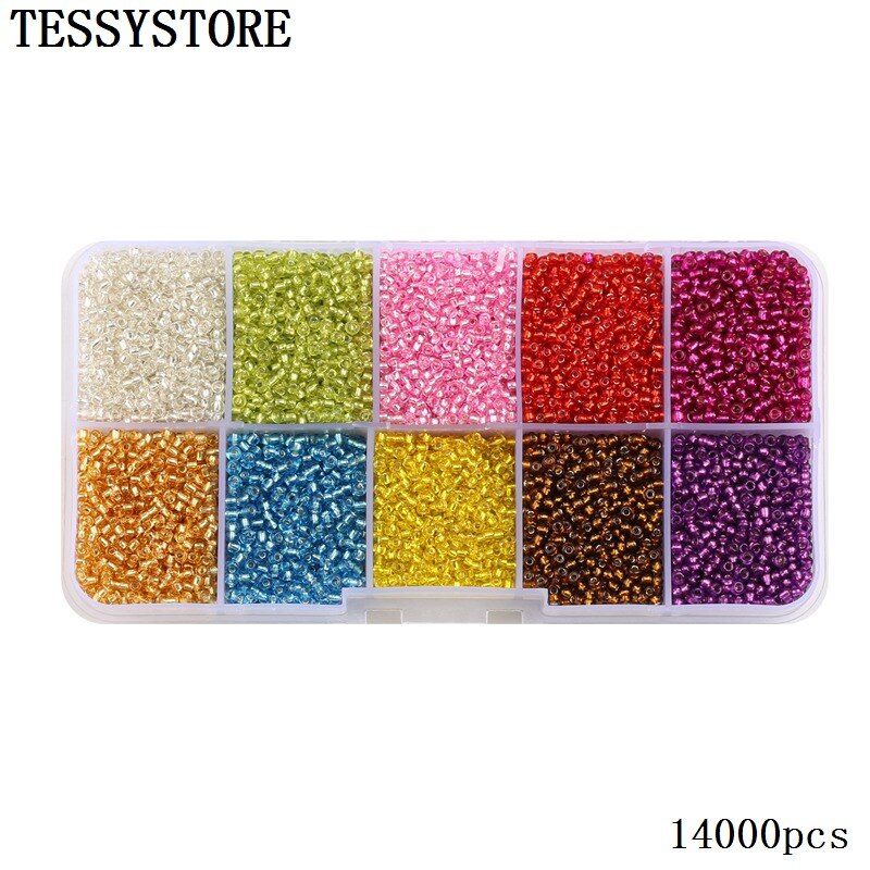 TESSYSTORE coffret 2mm perles de rocaille en verre breloque tchèque cristal entretoise perles de verre pour la fabrication de bijoux anneaux bricolage accessoires faits à la main: A384