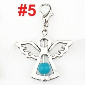 14 pçs encantos feitos à mão colorido acrílico grânulos charme anjo da guarda asas diy pingente para jóias 22526: color 5