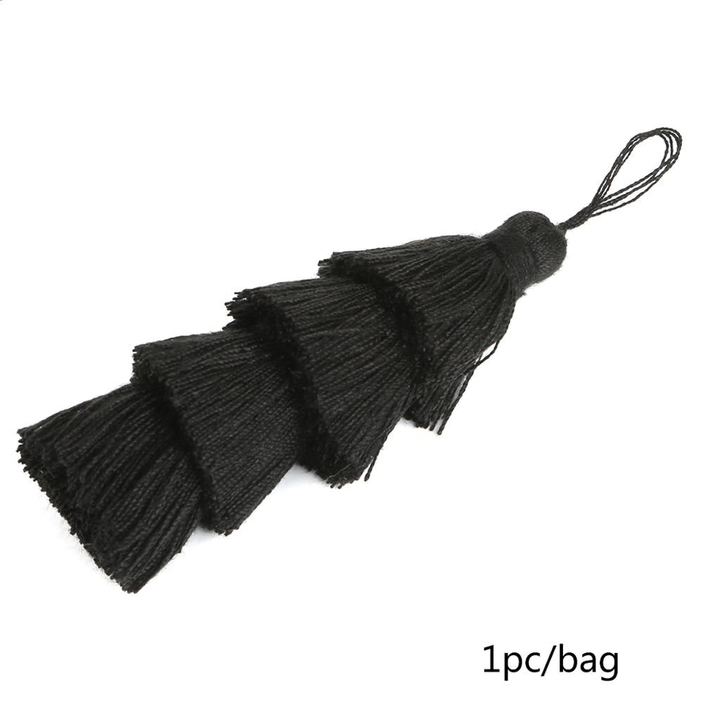 Pampilles en Poly coton 4 couches | Pour décoration de mariage, sac de vêtement accessoire rideaux de couture, pendentifs pampilles à la pour bricolage: Black