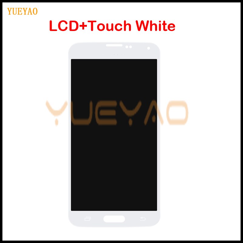 Lcd Voor Samsung S5 G900F Scherm Lcd Touch Digitizer Montage Compatibel Voor Samsung Galaxy S5 G900 G900F Lcd: NoHome White