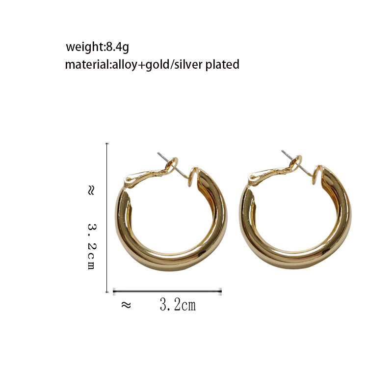 Minimalist Large Circle Geometric Round Big Hoop Earrings For Women Girl Wedding Party Jewelry