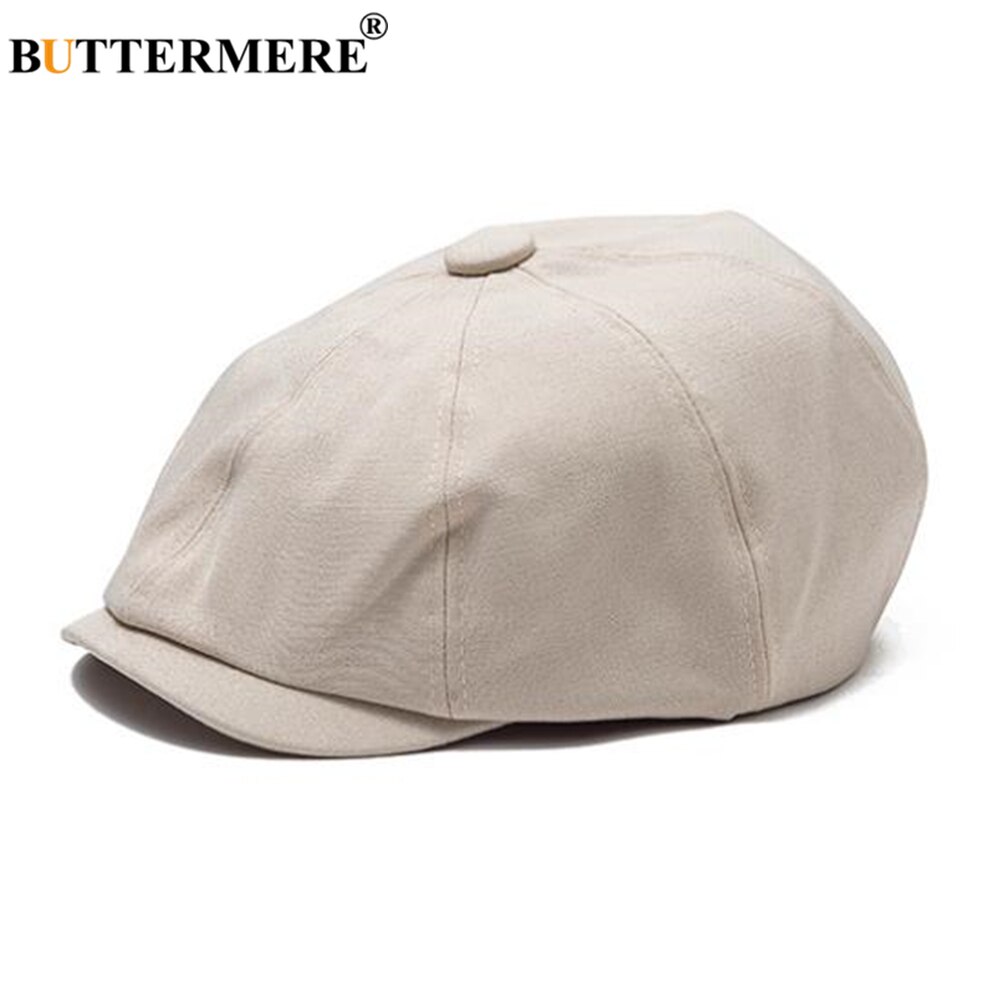 BUTTERMERE-Gorra Newsboy para hombre y mujer, boina Lisa Vintage, informal, negra y gris, para primavera y verano