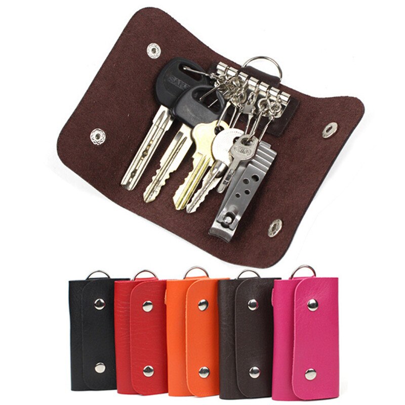 Women Men Keys Holder Organizer Manager Patent Leather Buckle Key Wallet Case Car Keychain Femme Male