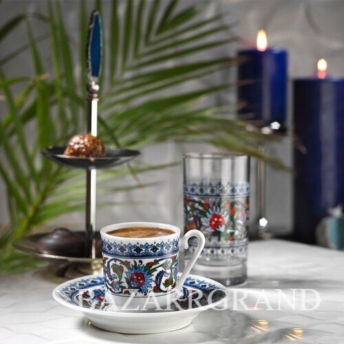 YOUR SET OF FINE PORCELAIN AUTHENTIC HAND PAINT HAND MADE CHIC PATTERNED COFFEE SET