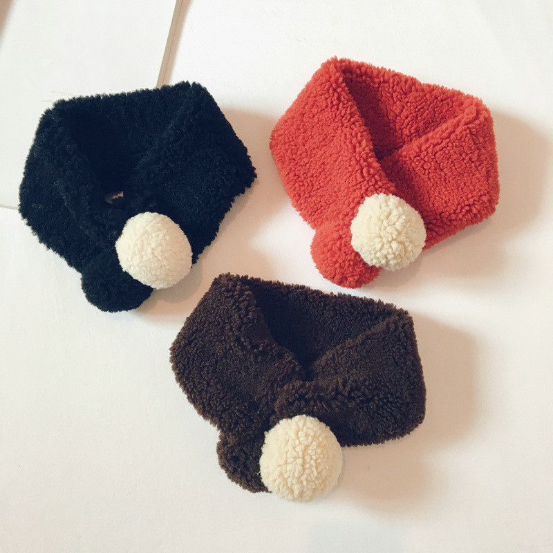 Herfst- en wintergebreide kindersjaal joker koreaanse stijl effen ringsjaal voor jongen en meisje 44