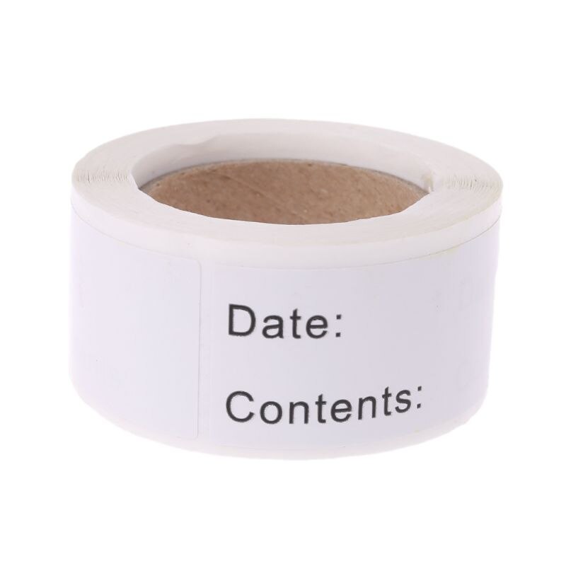 Rollo de etiquetas de almacenamiento para comida casera en la cocina, adhesivo para nevera y congelador, 125 Uds.