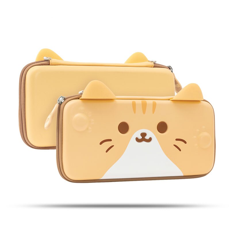 Bolsa de almacenamiento de silicona para Shiba Inu Switch, funda dura de poliuretano resistente al agua, estuche de transporte para NS, accesorios para Nintendo Switch: Yellow Cat