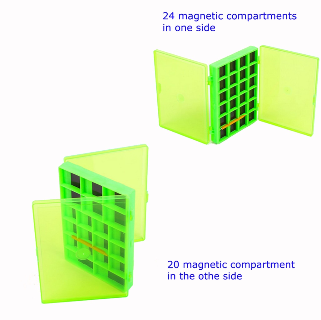 Fly Fishing Box Double Side Magnetic Fly Fishing Box Hooks Storage Case Holder with 44 Compartments
