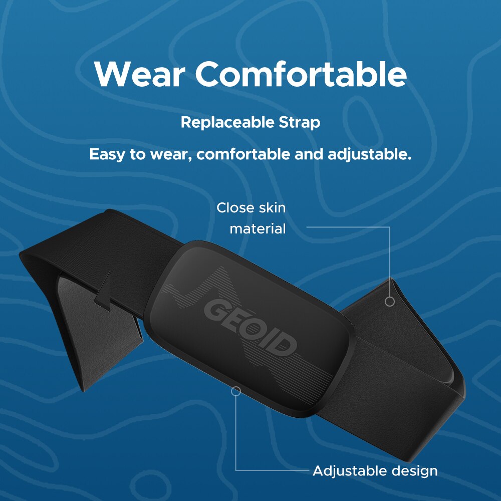 GEOID-Correa de pecho HS500, Monitor de ritmo cardíaco, Bluetooth 4,0, Sensor ANT, ordenador para bicicleta, Wahoo, Garmin