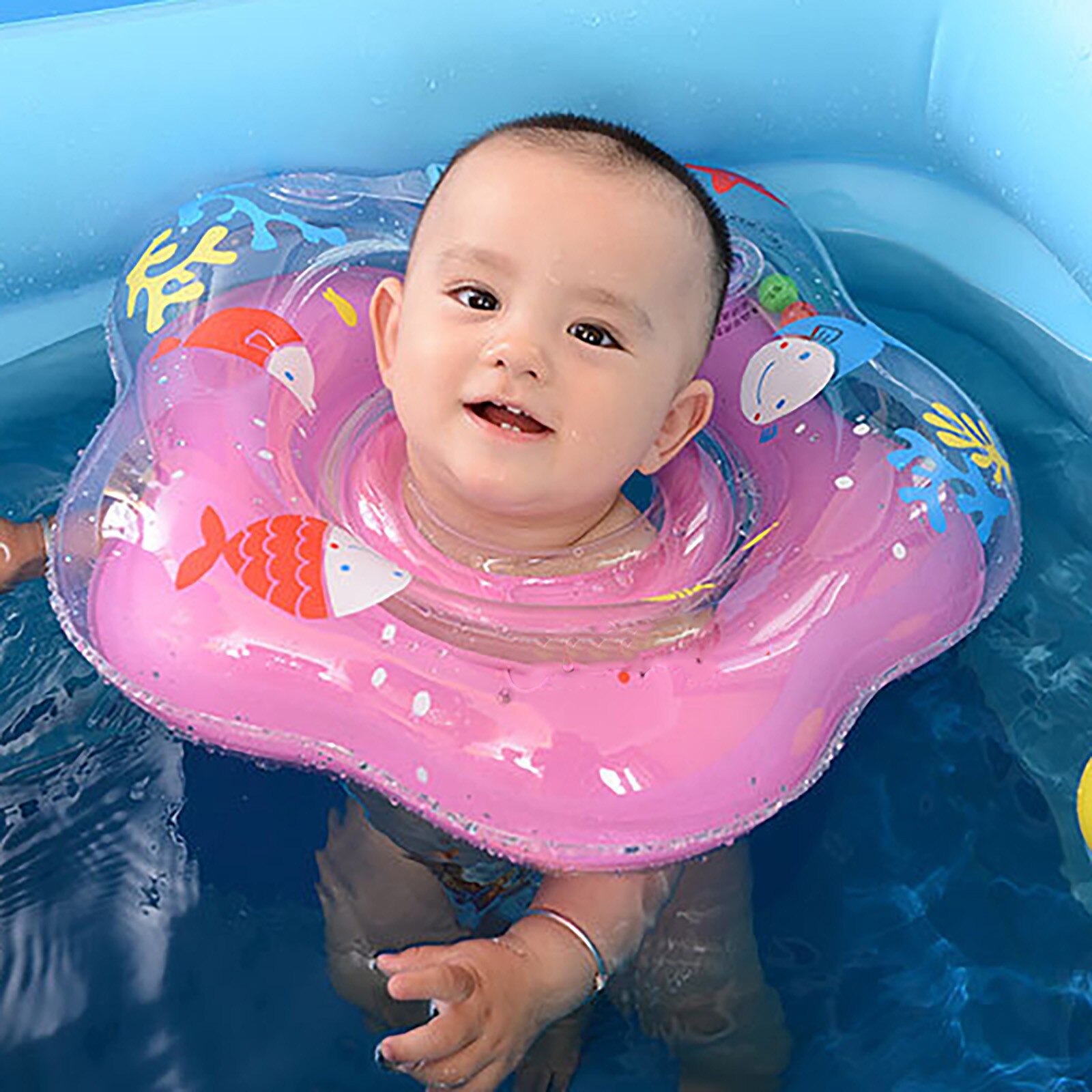 Zwemmen Baby Accessoires Hals Ring Buis Veiligheid Baby Float Zwemmen Cirkel Voor Baden Opblaasbare Dolfijn Opblaasbare Water Fe: C
