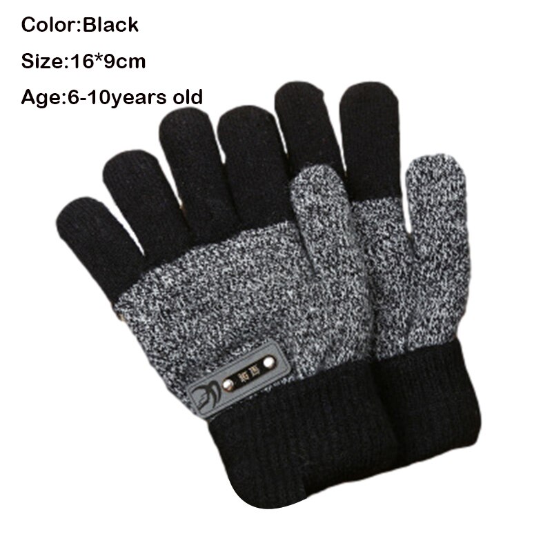 Children's Warm Gloves Kids Boys Thicken Keep Warm Finger Mittens Soft Multicolor Mosaic Color Children's Accessories: H