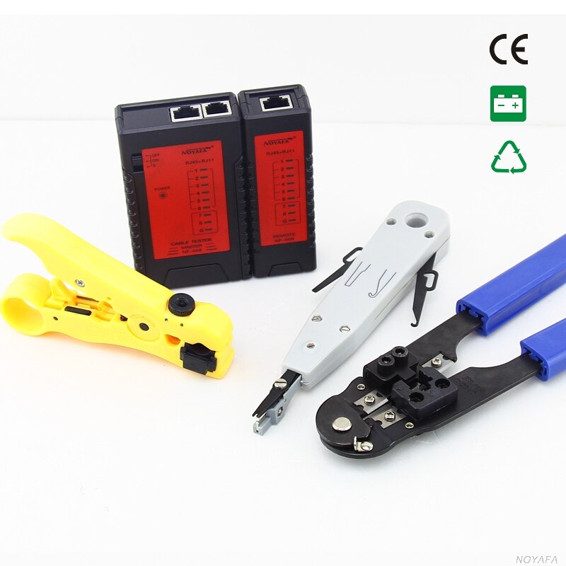 NOYAFA NF-1201 4in1 Crimping Tool RJ45 Lan Tester Kit Wire Tracker Diagnose Tone Finder Network Cable Tester Rede