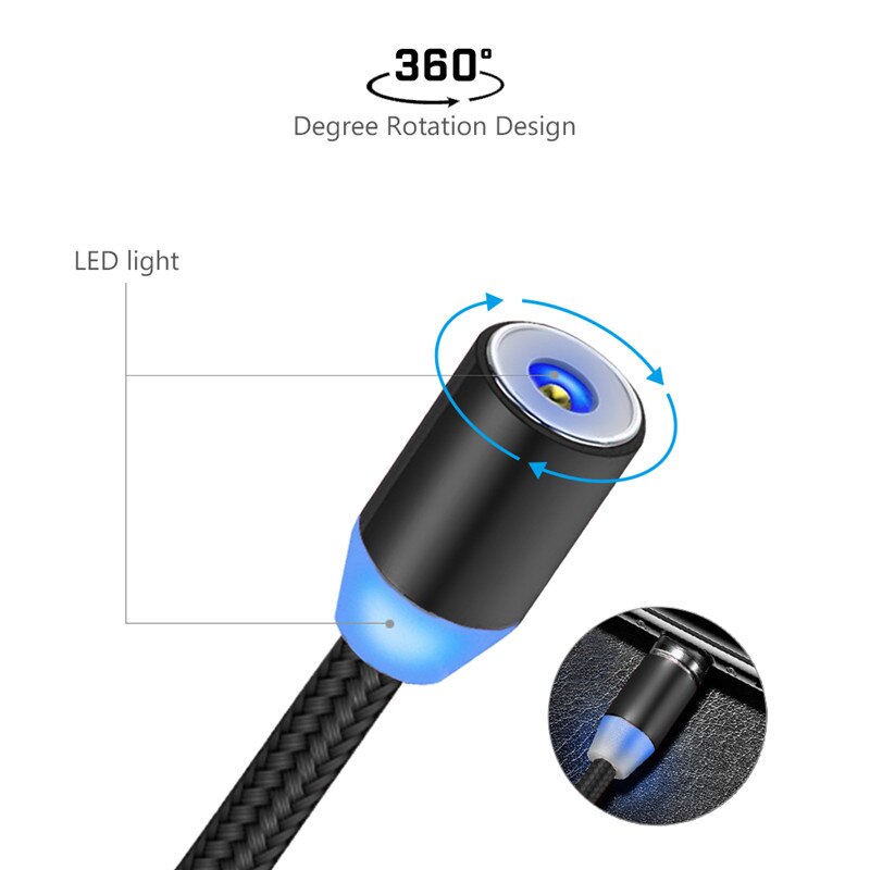 Magnetyczny kabel Micro USB do iphone'a Samsung Android szybka ładowarka magnetyczna kabel USB typu C przewód do telefonu komórkowego