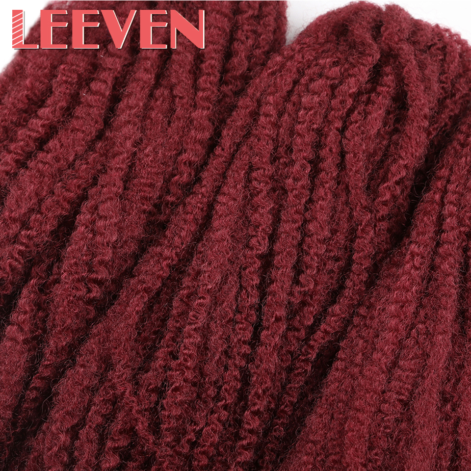 Leeven 18 ''5 unids/lote Afro trenzas Marley pelo trenzas de Crochet peinado pelo trenzado sintético extensión suave giro