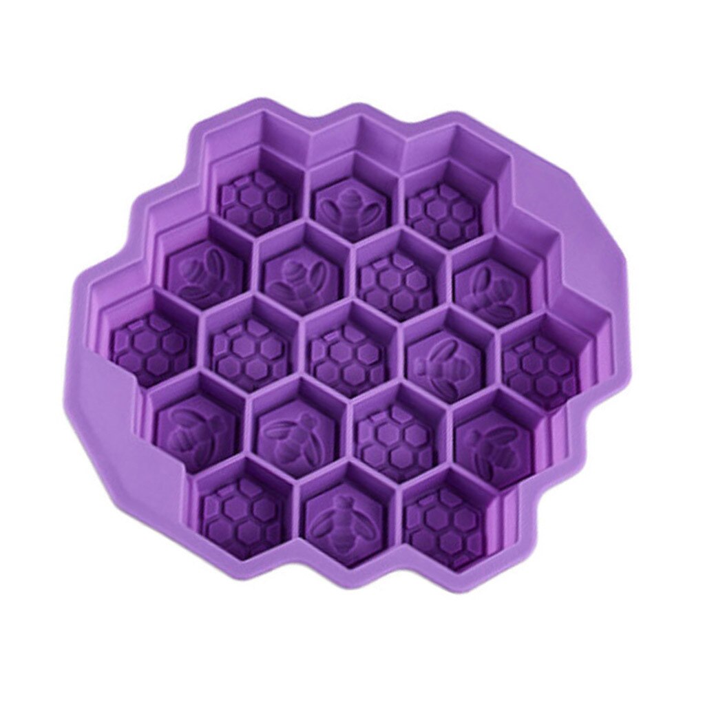 Abeille nid d'abeille gâteau moule moule savon moule Silicone Flexible pour bricolage savon faisant chocolat gâteau moule main faisant cuisine: Purple