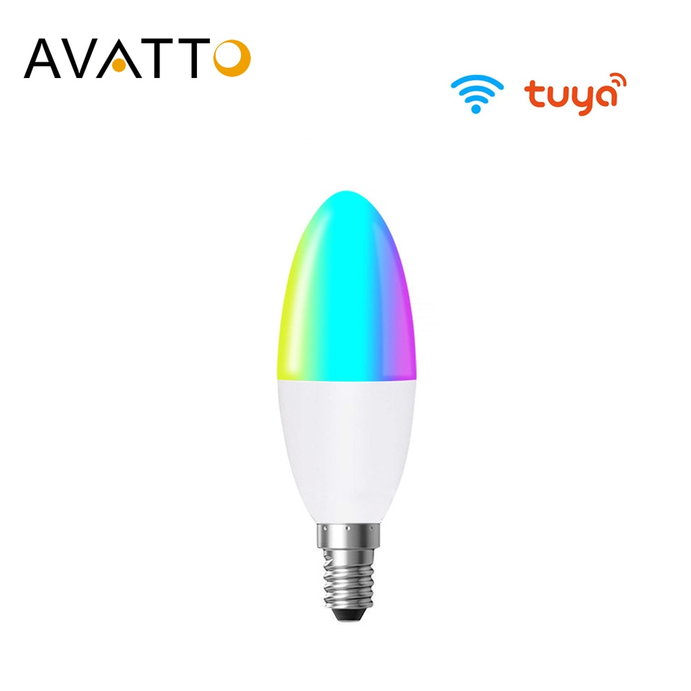 Avatto Tuya 5W Wifi Smart Lamp Met Smart Leven App, Rgb Led Lamp Dimbare Kaars Lamp, voice Werkt Met Alexa,Google Thuis