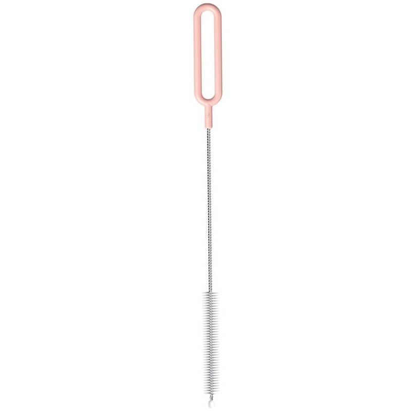 Cepillos para biberón reutilizables, cepillos limpiador de paja, acero lavado pajita, cepillos de limpieza, cepillos: Rosa
