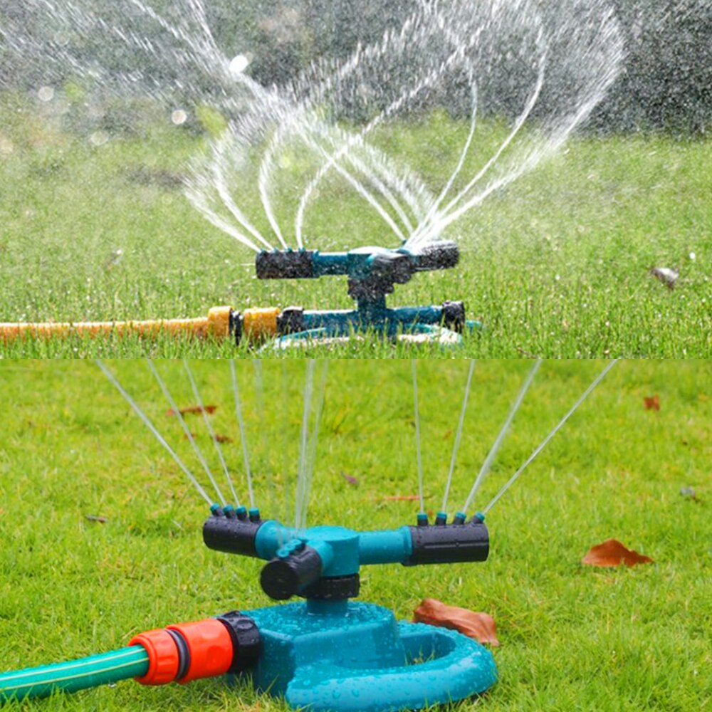 360 Graden Automatische Roterende Spray Irrigatie 4 Kranen Gras Gazon Roterende Watering Drie-Arm Sprinkler Met 4 Nozzles