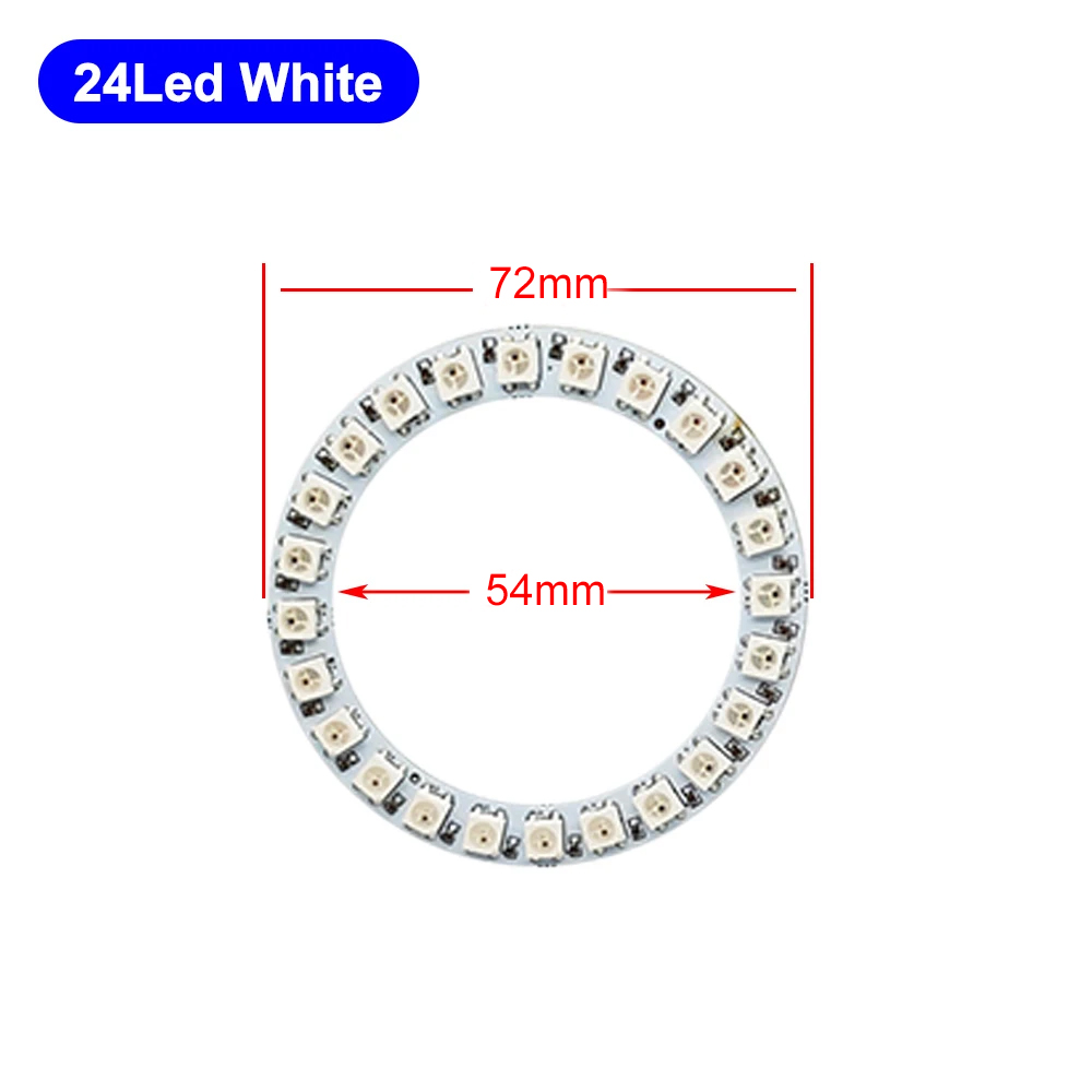 DC5V WS2812B DIY anillo Led direccionable individualmente WS2812 IC incorporado 5050 RGB módulos redondos círculo Arduino luz 8 a 148 píxeles: Gris claro