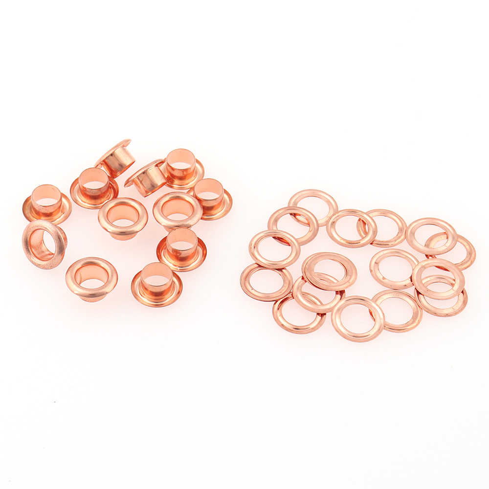 Œillets de vêtement en cuivre Rose or avec œillets, embellissement métallique pour chaussures, cadre en cuir, rideau de couture, bricolage, 6mm